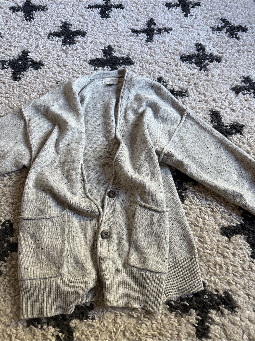 Cozy Grey Button Cardigan Sweater